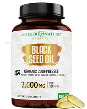 Mother Nature - Organic Black Seed Oil Capsules Cold Pressed 2 TQ 100 Turki...