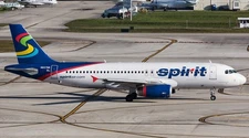 Airbus A-319 A319 Spirit Airlines Desktop Wood Airplane New Model Small 1/130