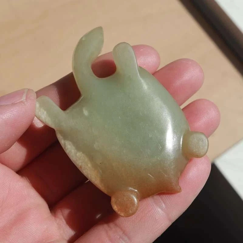 $800 Raro Antiguo/Vintage Chino ANTIGUO VERDE Y NARANJA PIEL JADE TORTUGA 68g Foto 2 de 4