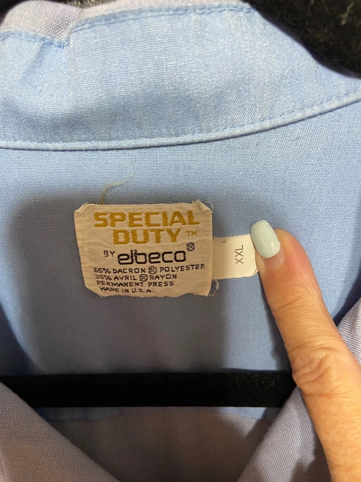 复古 20 世纪 80 年代芝加哥警察局男式 XXL 码短袖制服衬衫 — 第 4/4 张图片