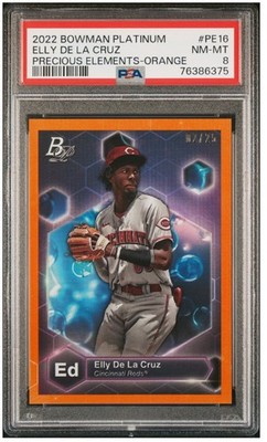 2022 Bowman Platinum Elly De La Cruz #PE-16 Orange /25 RC Rookie Reds Baseball