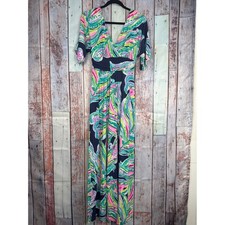 Lilly Pulitzer Women's Parigi Maxi Don't Leaf Me Hanging Print Tropical Small