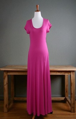 LAUREN RALPH LAUREN NWT $124 Pink Soft Stretch Maxi Tee Dress Size Medium Petite