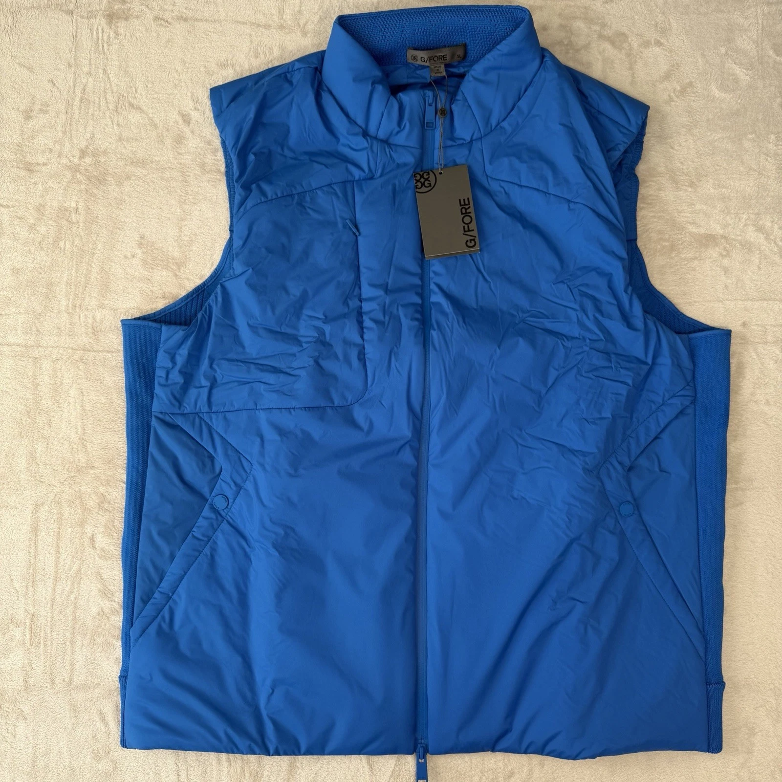 G/Fore Men’s Golf Hybrid Sweater Puffer Vest Racer Blue Size XL NWT $525