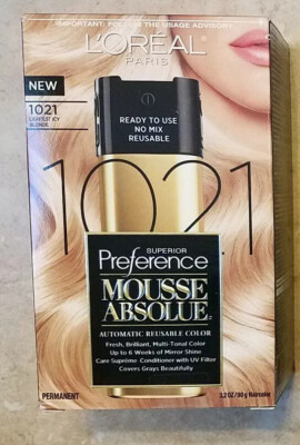 LOREAL Superior Preference Mousse Absolue #1021 LighestIcy Blonde Hair Color Dye