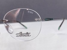 Silhouette Brille Herren Damen silber grün p...