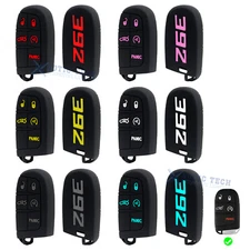 392 Silicone Remote Key Fob Shell Cover Case For Jeep Chrysler Dodge 2014-up