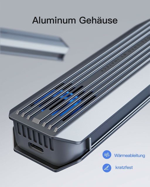 Inateck NVMe M.2 Gehäuse mit Lüfter 10G Übertragungsgeschwindigkeit (neuwertig) online kaufen eBay