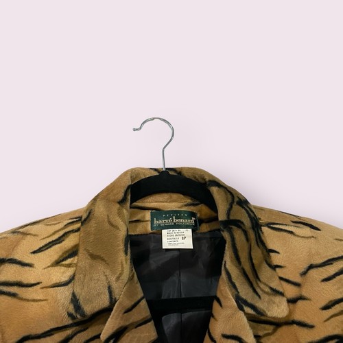 Harve Bernard Faux Fur Jacket Women Size 8 Petite Animal Print - Picture 9 of 21
