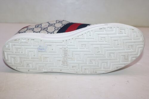 Gucci Men's Beige & Blue GG Supreme Canvas Ace Sneakers Size 7 = 7.5 US - Picture 9 of 12