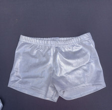 Dance Shorts by Reverence Silver Shiny Metallic YM