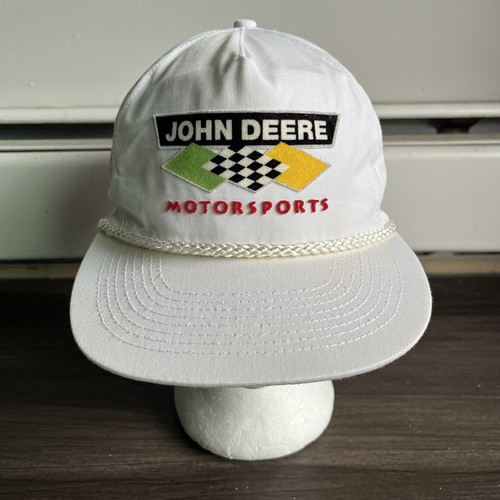 Vintage John Deere Motorsports Chad Little NASCAR Driver Snapback Hat Cap 90s