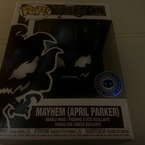 Funko Pop! Marvel Venom Mayhem April Parker #676 Pop in a Box Exclusivo Spiderma