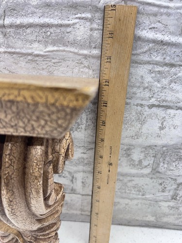 Vintage Italian Distressed Gold Gilt Wood Wall Bracket Corbel Shelf - 第 10/10 張圖片