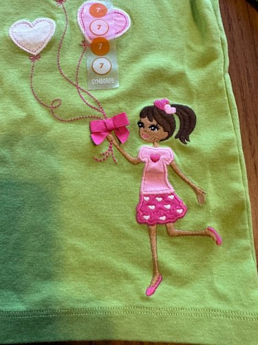 NWT! Gymboree Shirt Girls 6 Long Sleeve Round Neck Green balloons Hearts Rare! - Picture 3 of 4