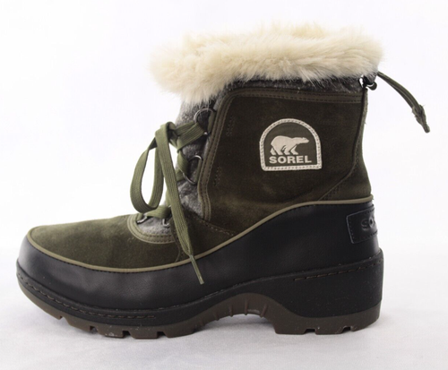 Sorel Women's Tivoli III Green Suede Hiker Snow Boots Waterproof Sz US 5.5 - Picture 4 of 10