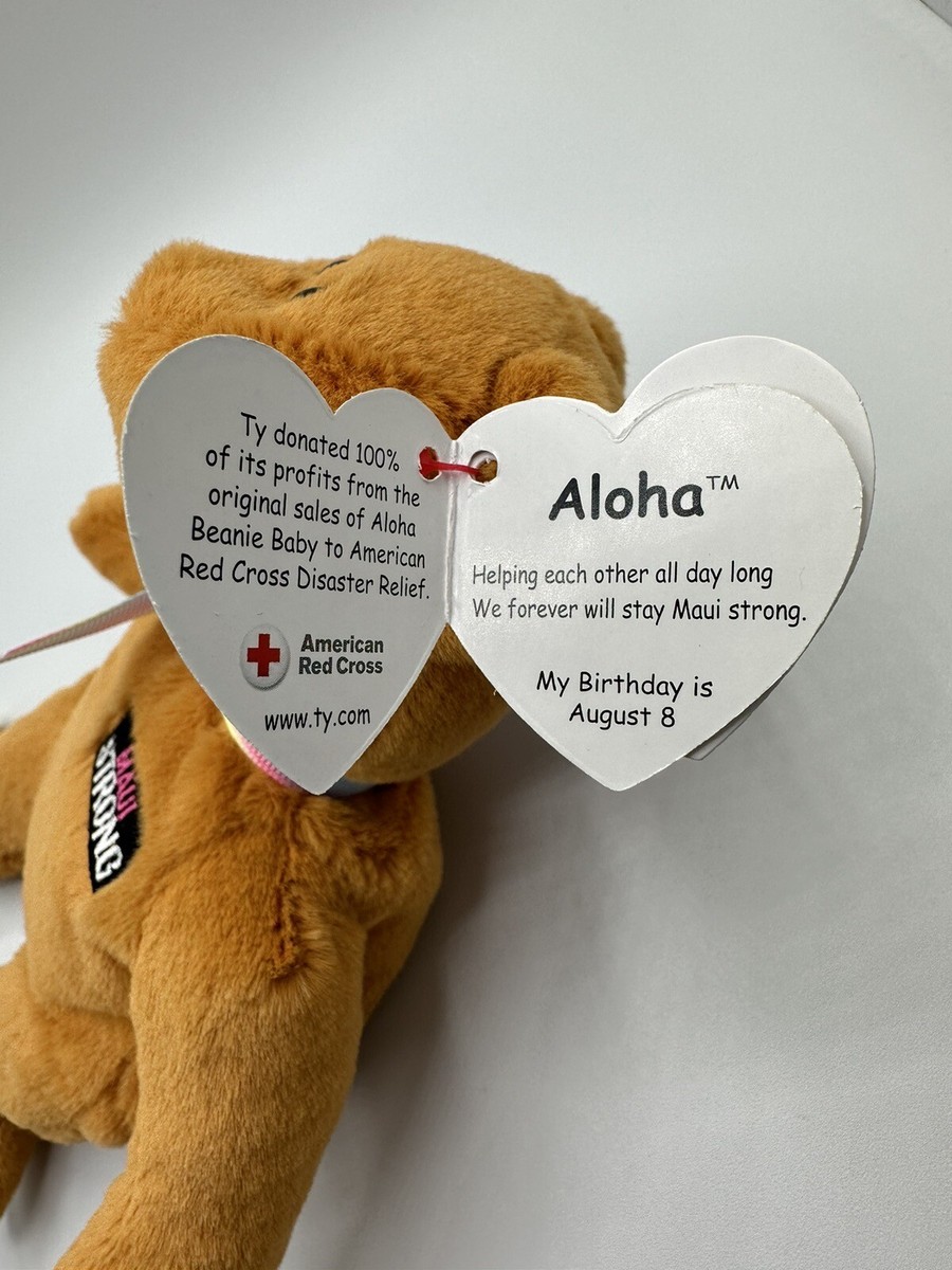 Ty Beanie Baby ALOHA Limited Edition Maui Strong Relief Hawaii