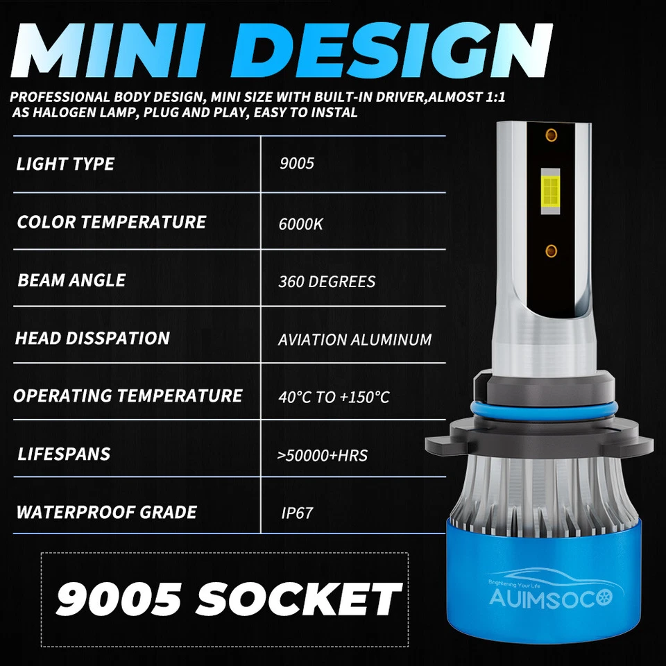 Kit combinado de faros LED de haz alto/bajo 6000K para Chrysler Sebring 2007-2010 Foto 4 de 4