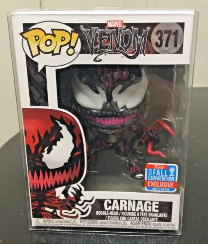 Funko Pop Marvel #371 Carnage 2018 NYCC Exclusive Figure with Protector