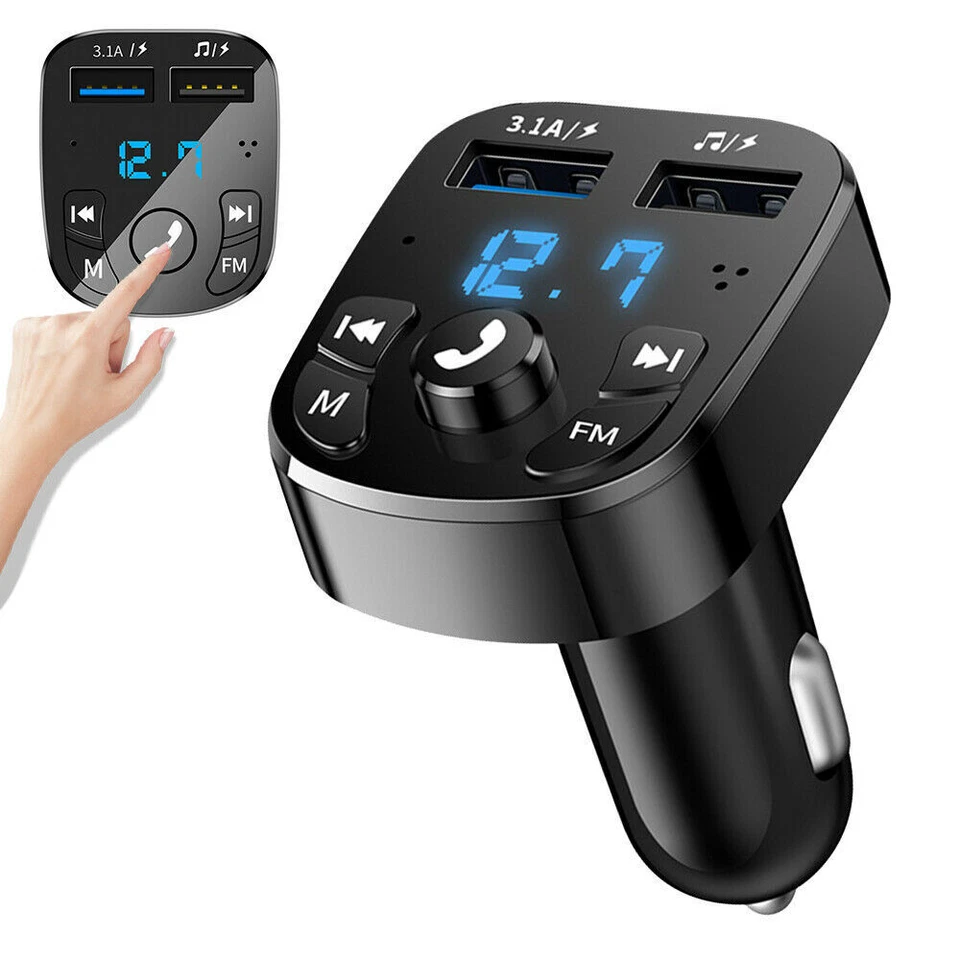 Bluetooth FM Transmitter Auto MP3 Player 2X USB Stick KFZ AUX Zigarettenanzünder - Bild 2 von 4