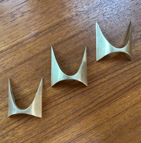 Rare Broyhill Brasilia Vintage Authentic Mid Century  Brass Drawer Pulls (3)