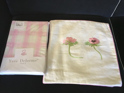 New Yves Delorme Lolarose Anemone 17" Pillow Cover Pink White Floral Embroidery - Picture 14 of 21