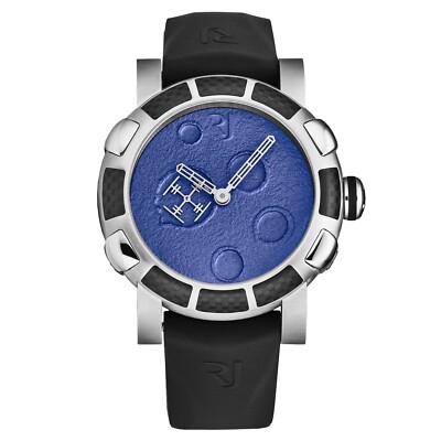 Romain Jerome Mens 'Moon Dust' Blue Dial Black Strap Automatic RJMDAU.501.10
