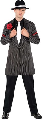 Herren Roaring 20s Gangster Zoot Anzug Jacke Kostüm Erwachsene Mafia Streifen
