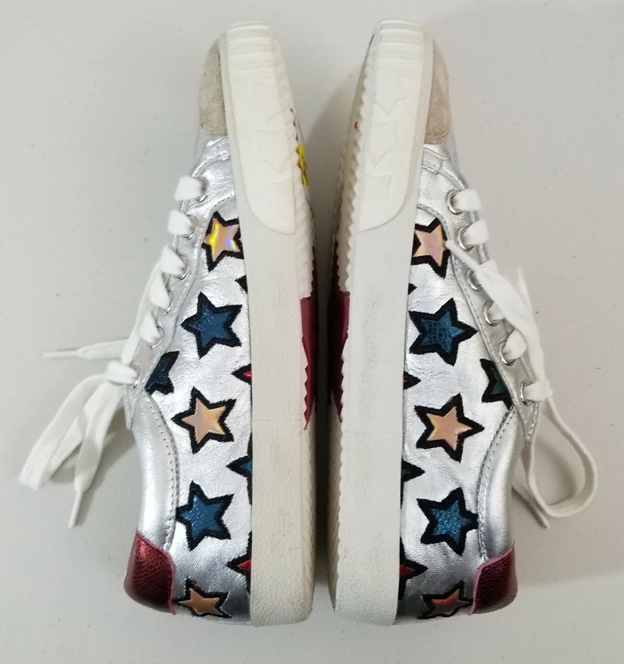 Zapatilla deportiva Ash Majestic plateada con plataforma metálica motivo de estrellas multicolor talla 36 nueva Foto 3 de 4