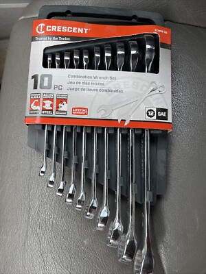 Crescent Standard SAE 10-Piece Combination Wrench Set #CCWS2-05 Chrome (Lc-10)