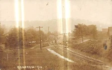 RENFREW Pennsylvania postcard RPPC US USA railroad train track to town 1911