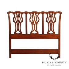 Antique Flame Mahogany Carved Crest Full-Size Bed Headboard, Victorian Style — listing 2