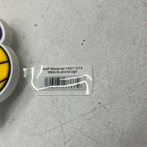 Crocs Yellow & Purple NBA LA Lakers Logo Shoe Charm NEW - Picture 3 of 3