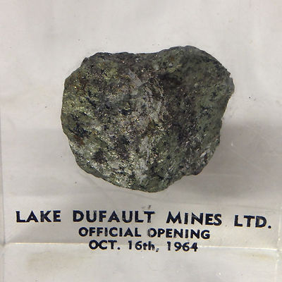 LAKE DUFAULT MINES  OFFICIAL OPENING OCT 16 1964 GOLD NUGGET? IN ACRYLIC CUBE #2