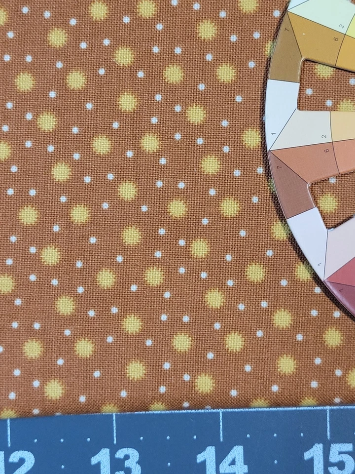 Золотисто-коричневая репродукция ткани для лоскутных одеял Andover Kathy Hall желтая звезда 2 ярда - Изображение 3 из 3