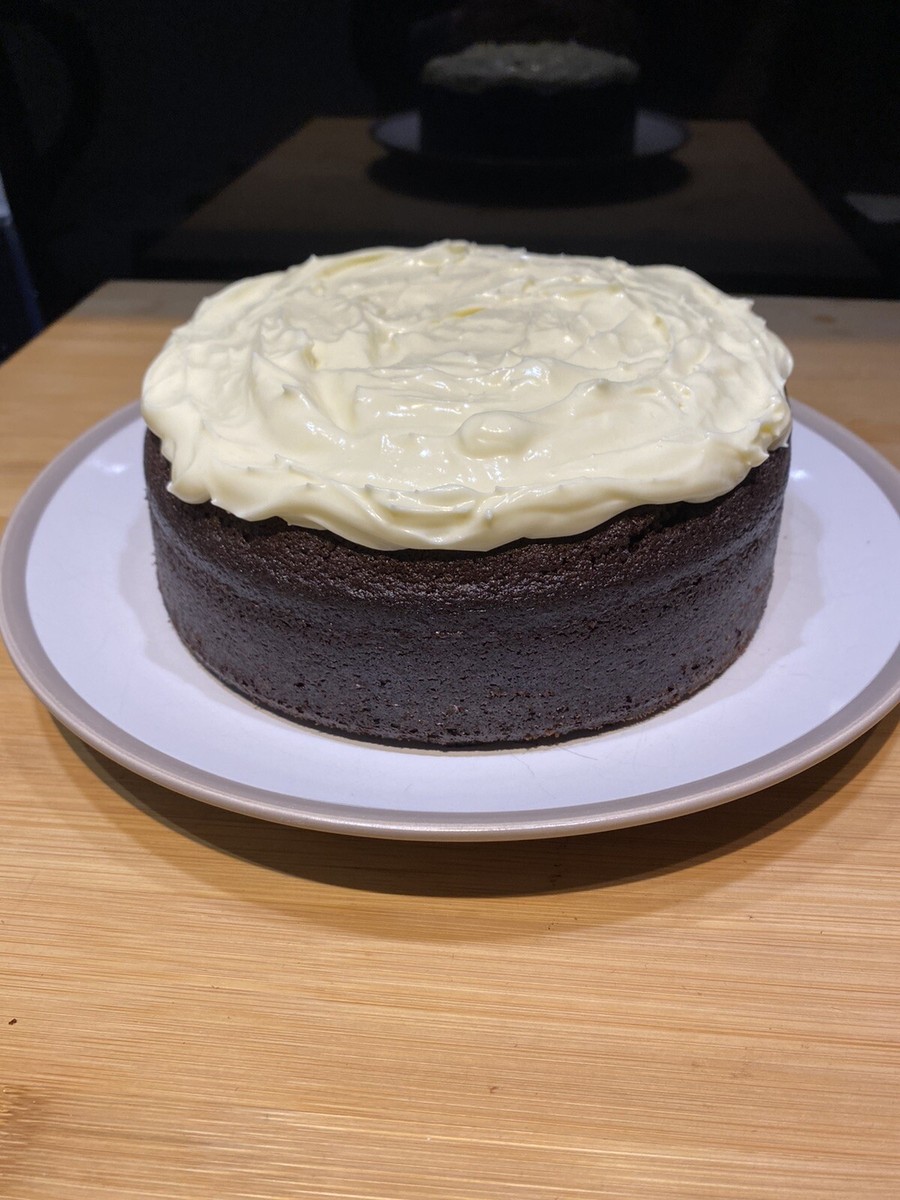 Homemade Chocolate Guinness Cake with Cream Cheese Icing Baked