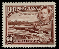 BRITISH GUIANA GVI SG315, 60c red-brown, NH MINT. Cat £24.
