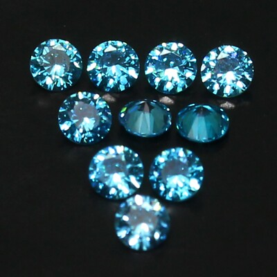 #ad #ad Superb Fancy Color VS1 Brilliant Cut Blue Diamond 10 Pcs Lot 4.00 mm Round $43.89