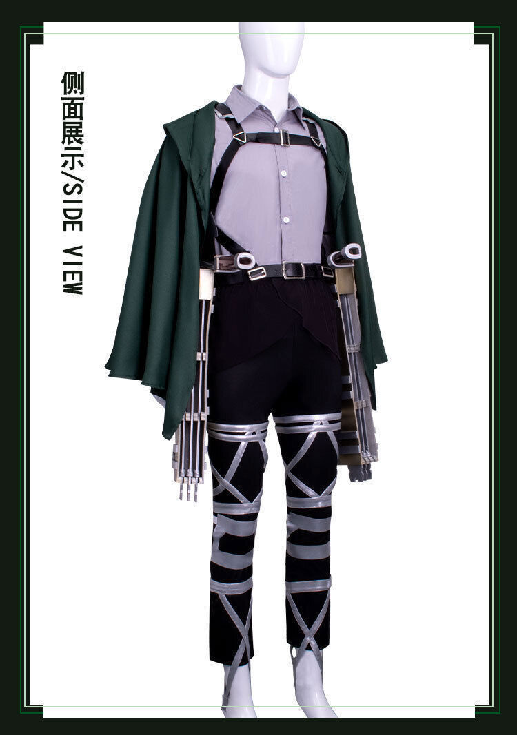 Anime Attack on Titan Levi·Ackerman Cloak Shirt Pants Belt Cosplay