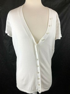 ladies white short sleeve cardigan