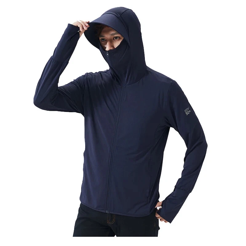Sudadera con capucha manga larga verano mujeres protección solar UV secado rápido ropa hombres nueva Foto 3 de 4