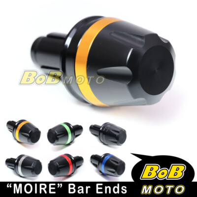 Gold MOIRE Handle Bar Ends For Kawasaki ZX6R 636 600 2004 2005