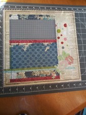 K Co 12" Scrapbook Paper 2 pc Lot Traditions Floral Words stitched Words Title