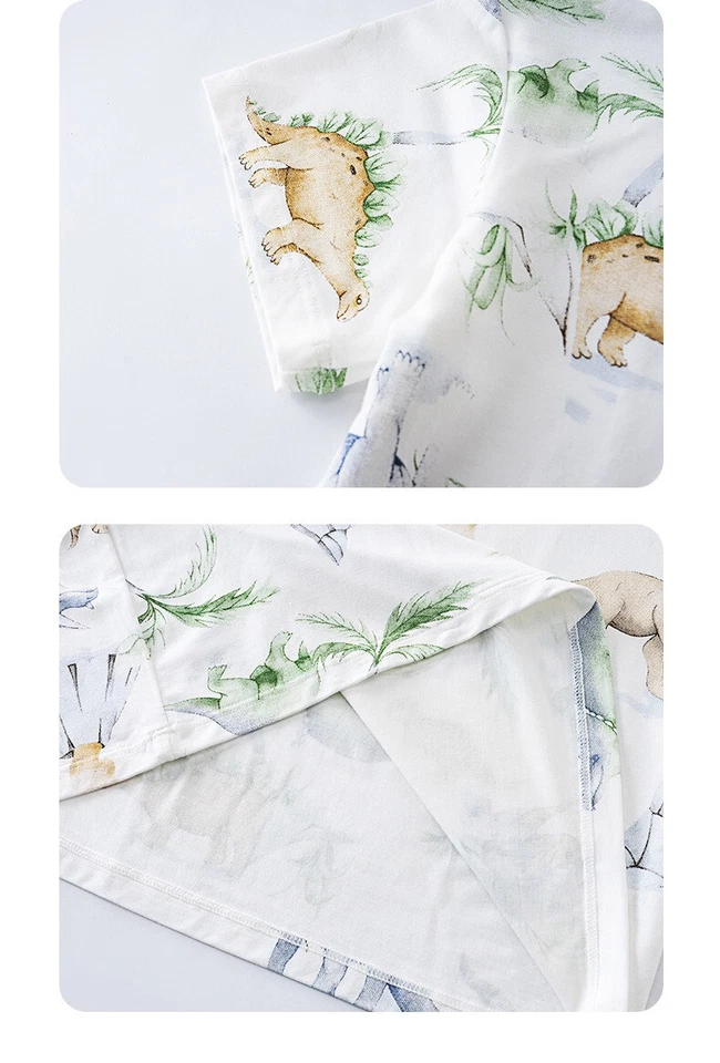 Пижамные наборы из бамбуковой вискозы для мальчиков детские классные плотно прилегающие летние пижамы PJS - Изображение 3 из 4