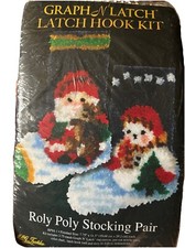 NOS VtG Sealed Graph N Latch 2 Roly Poly Mini Stocking LATCH HOOK KIT