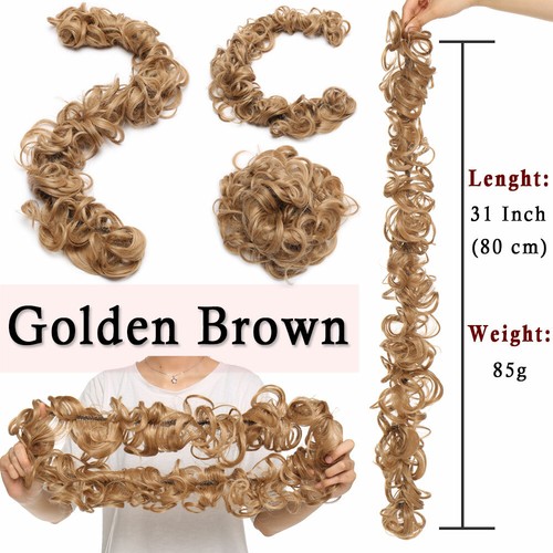 Messy Bun Hair Piece Wrap on Updo Scrunchie Hair Extension Long as Human hair US - Picture 26 of 26