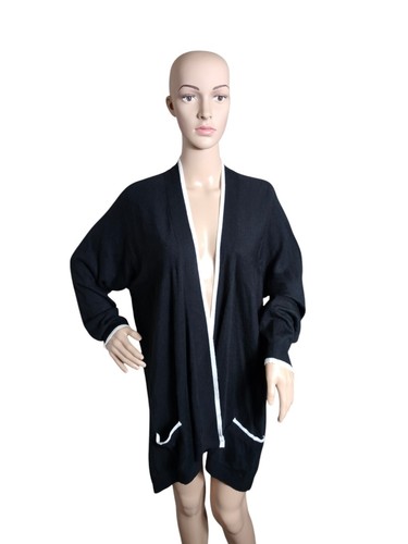 Lane Bryant Cardigan Sweater Womens 22/24 Open Front Black Cabincore Campcore