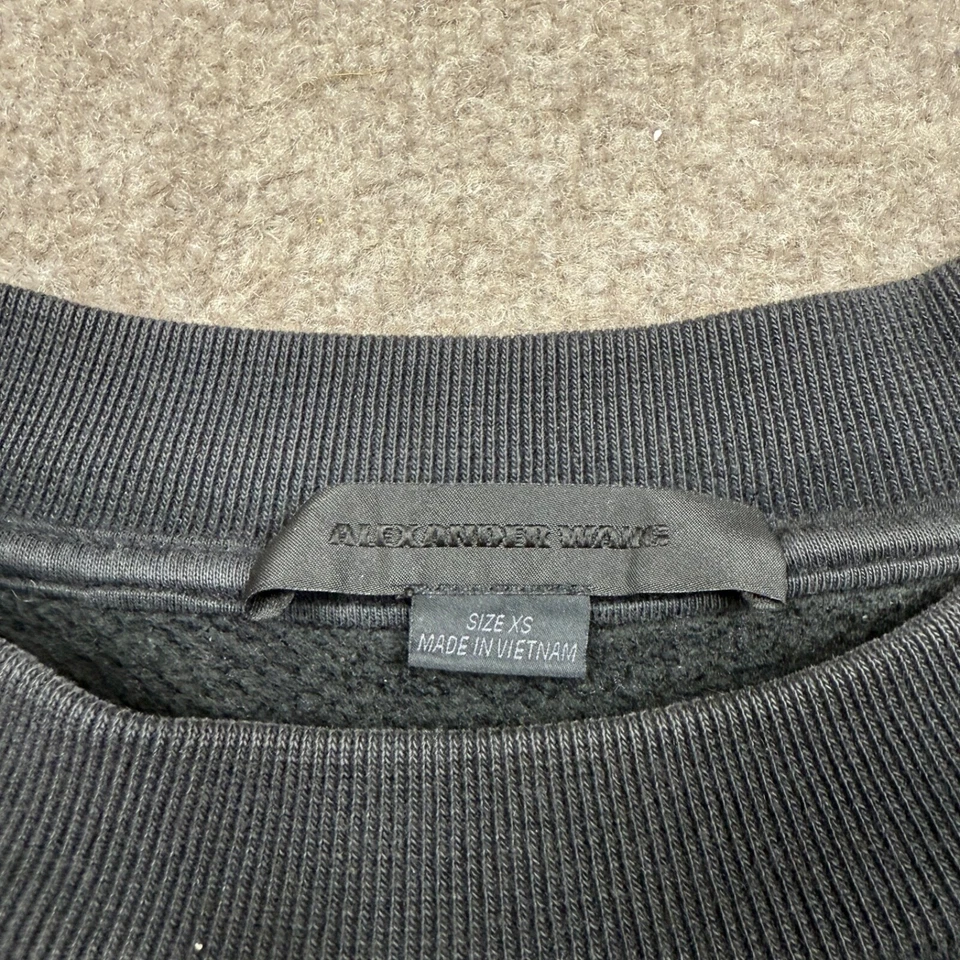 Suéter Alexander Wang Mujer Talla XS Negro Cuadrado Corte Corto Sudadera Damas Foto 2 de 4