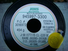 ONE Reel CLEAR Enameled SML Magnet Wire 41ga (454gm) by MWS -- New and Unused