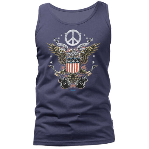 Canotta grafica Freedom Rock Music bandiera USA Eagle American Pride - Foto 6 di 8